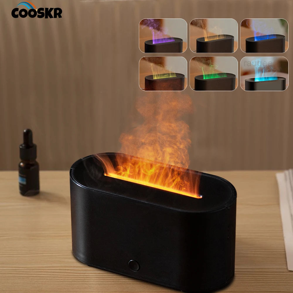 EverSanctum Flame Aroma Diffuser – USB Humidifier with LED Light for Bedroom & Home Wellness