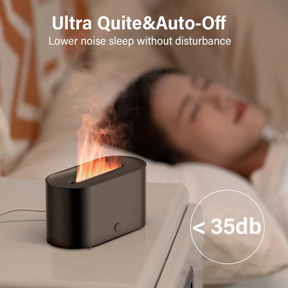 EverSanctum Flame Aroma Diffuser – USB Humidifier with LED Light for Bedroom & Home Wellness