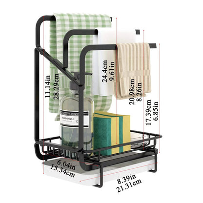 Minimalist Sink Sponge Rack with Drain Tray