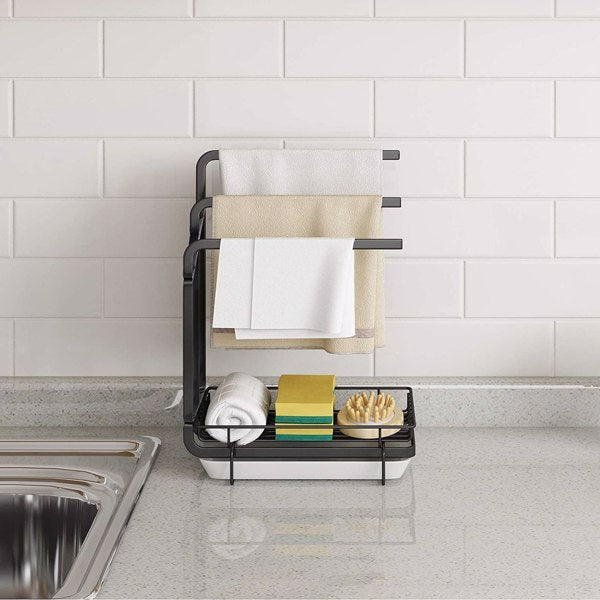 Minimalist Sink Sponge Rack with Drain Tray