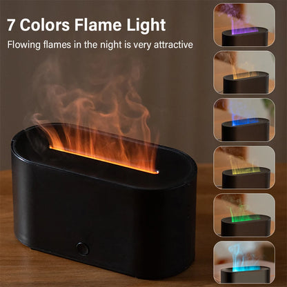 EverSanctum Flame Aroma Diffuser – USB Humidifier with LED Light for Bedroom & Home Wellness
